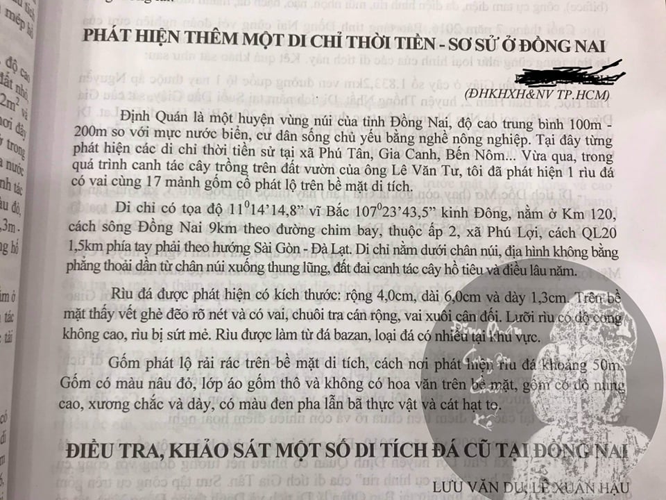 Một bài viết của ad được in trong sách Những phát hiện mới về Khảo Cổ Học.